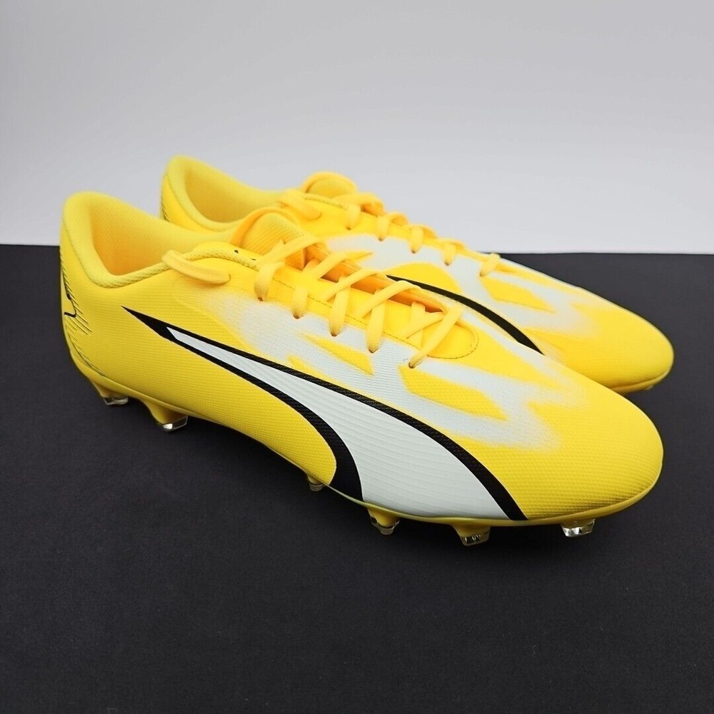Puma Ultra Play FG/AG Voltage Pack Yellow White Black Men's Size 12.5